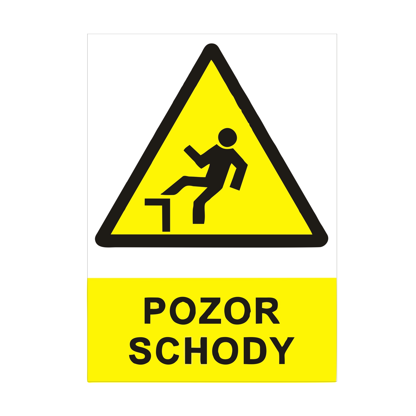 Pozor schody samolepka