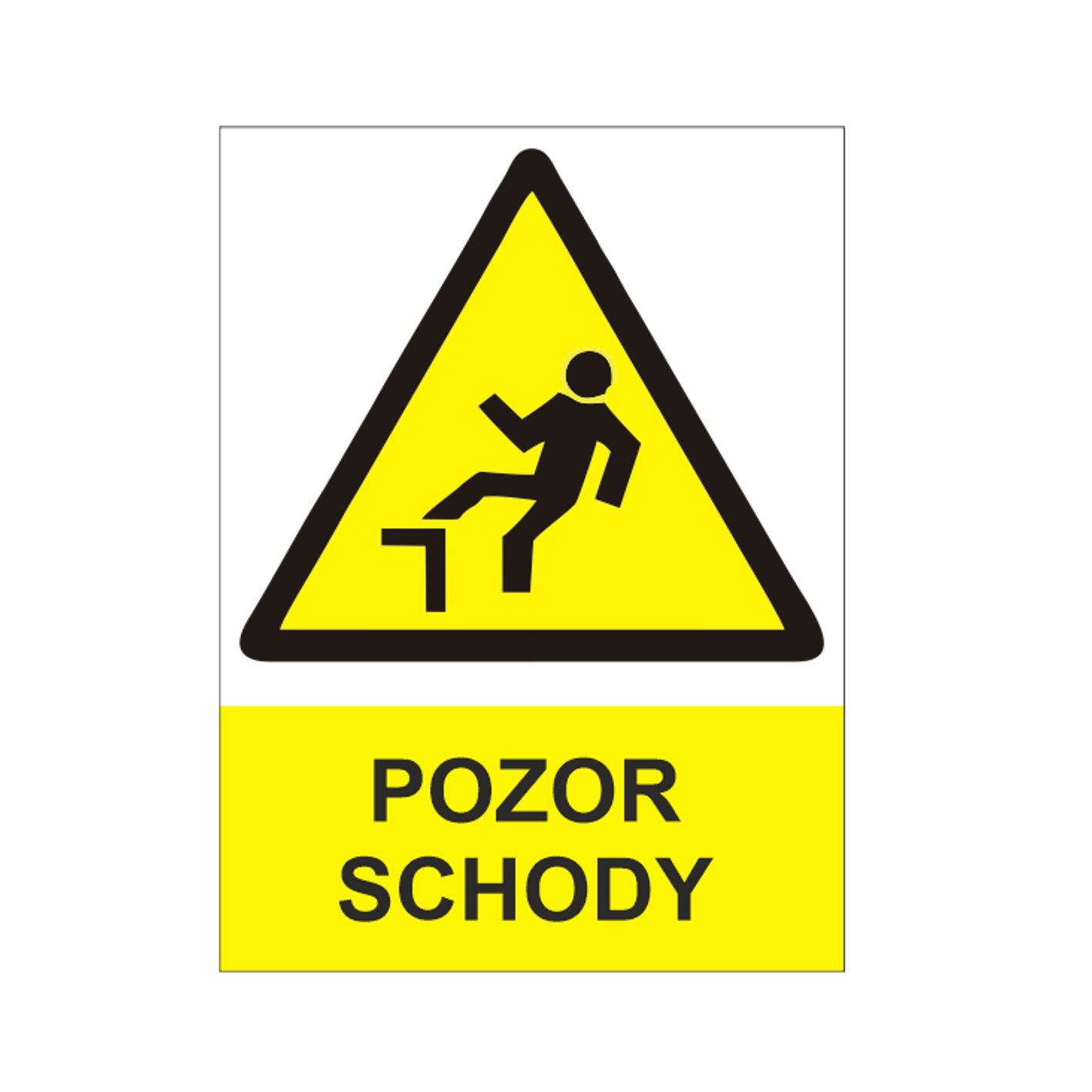 Pozor schody samolepka