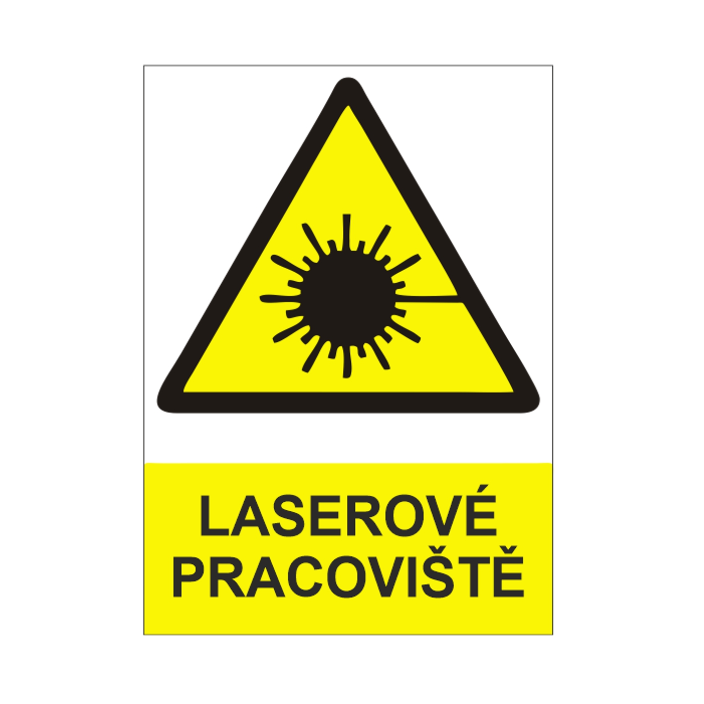 Laserové pracoviště samolepka