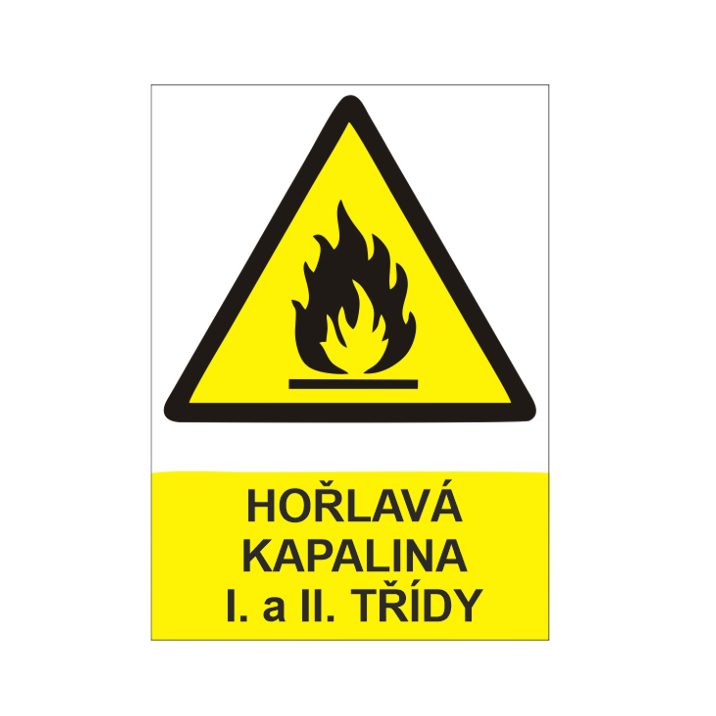 Hořlavá kapalina I. a II. třídy - samolepka