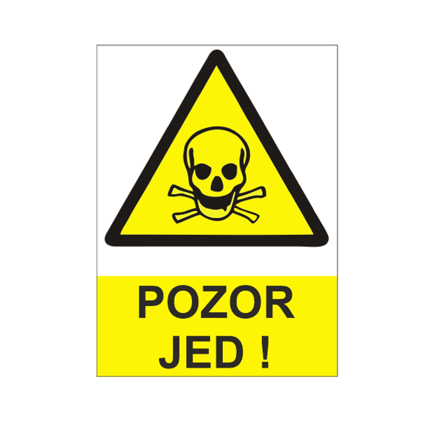 Pozor jed! samolepka