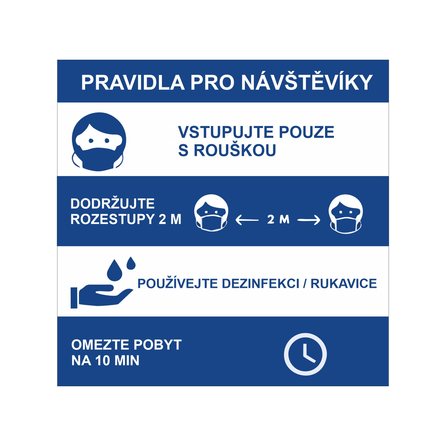 Pravidla pro návštěvníky noste roušky samolepka