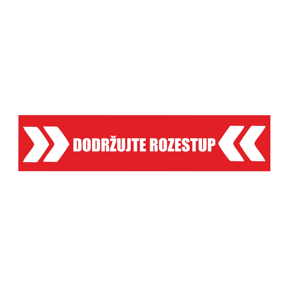 Samolepka dodržujte rozestup 